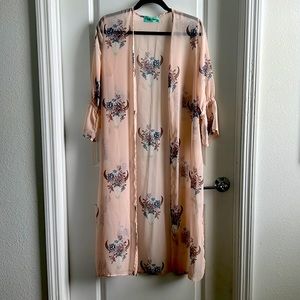 Boho Light peach kimono